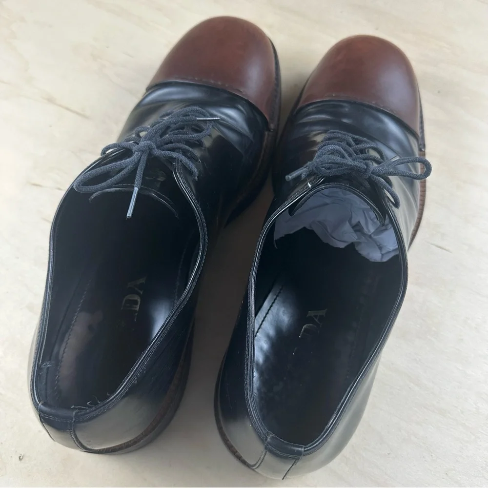 Prada black lace up shoe